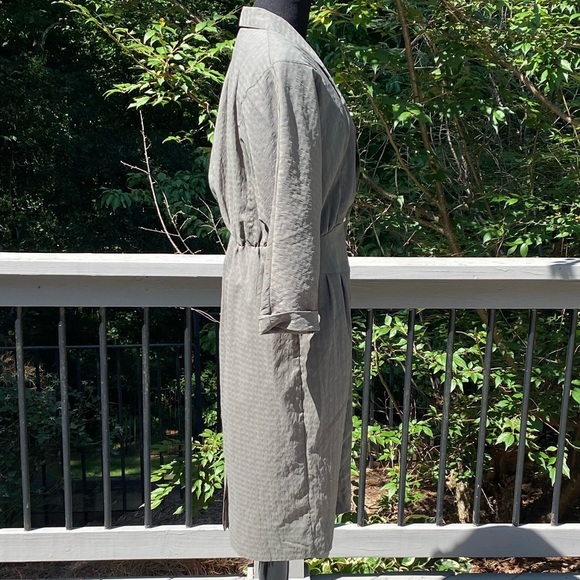 Vintage 80s does 40s fitted Waist Button Front MIDI Shirt Dress - Picture 3 of 13